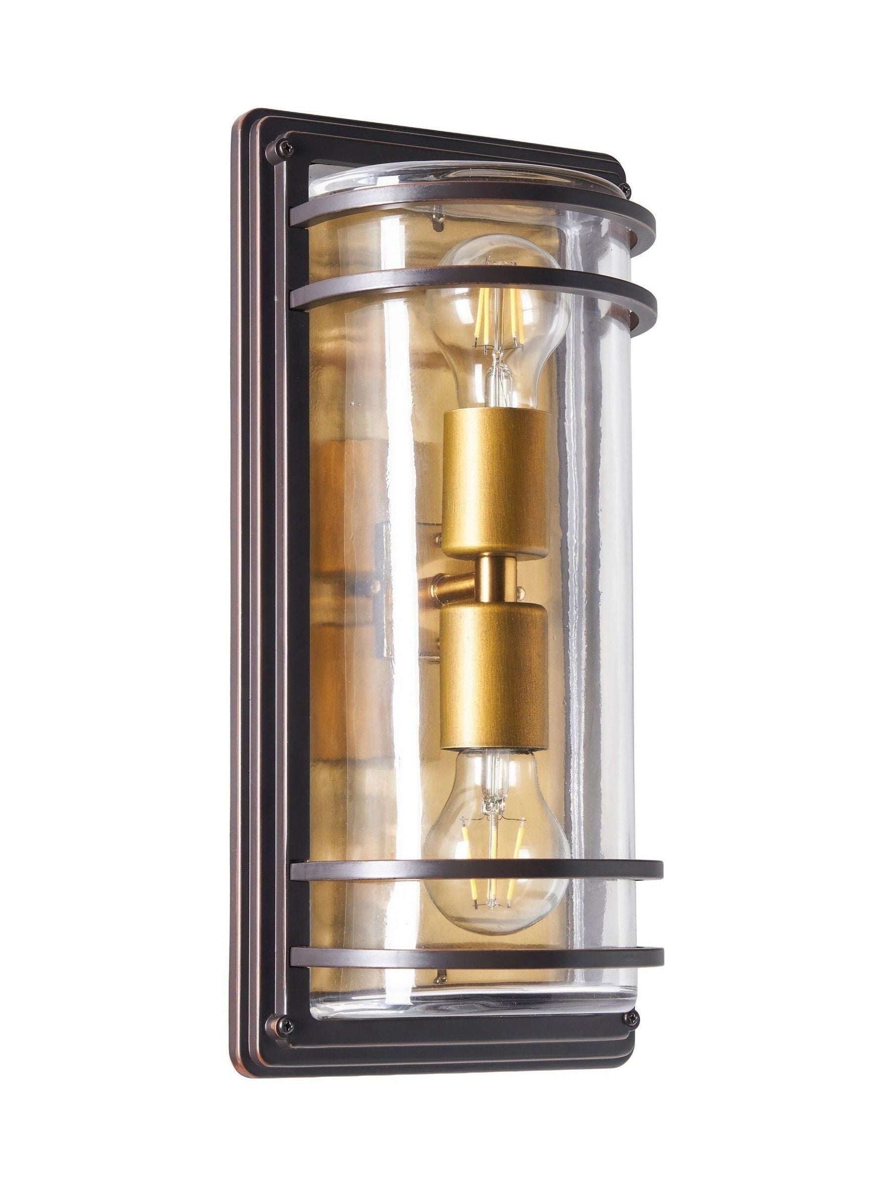 BHS antique bronze Bardo 2lt bulkhead lantern, imported from the UK