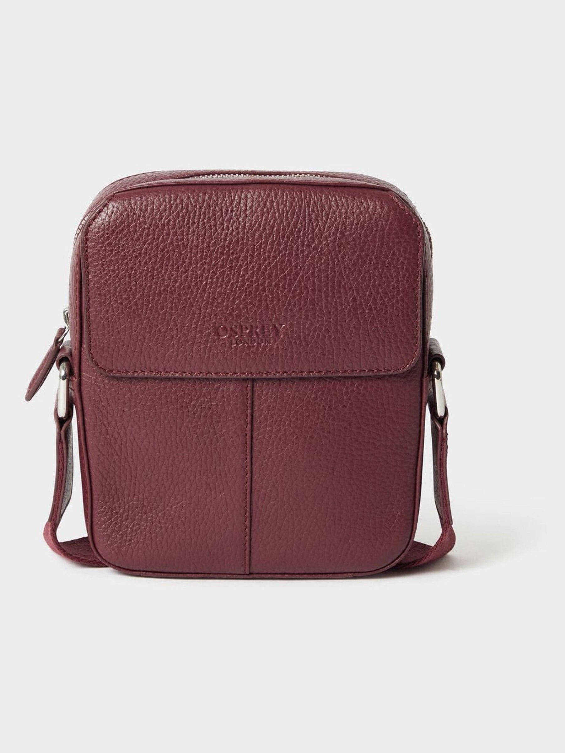 Osprey London Red Jacob Leather Phone Bag, imported from the UK