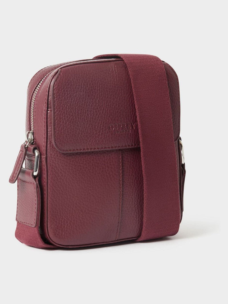 Osprey London Red Jacob Leather Phone Bag, imported from the UK