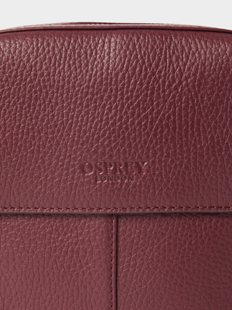 Osprey London Red Jacob Leather Phone Bag, imported from the UK