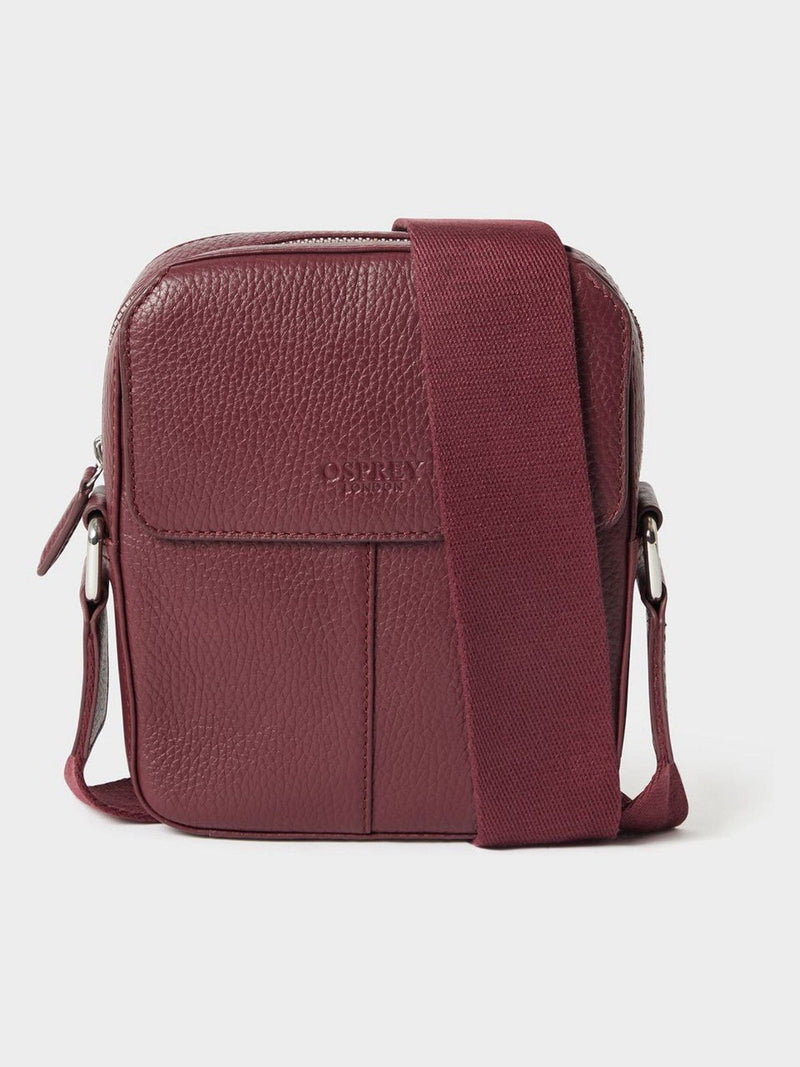 Osprey London Red Jacob Leather Phone Bag, imported from the UK
