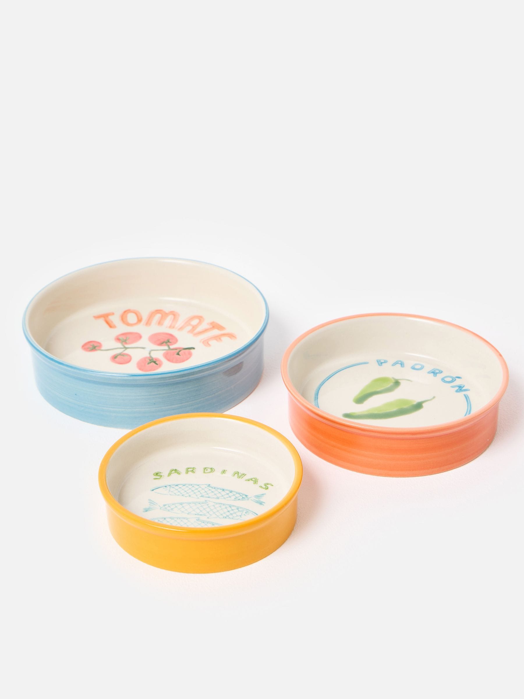 Oliver Bonas ceramic tapas bowls set gift box - British product