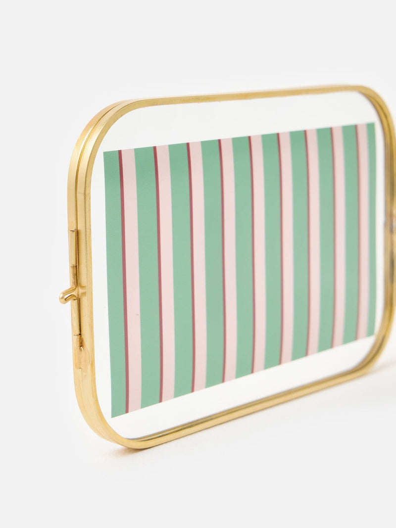 Oliver Bonas gold curved glass double picture frame 4x6 - British product