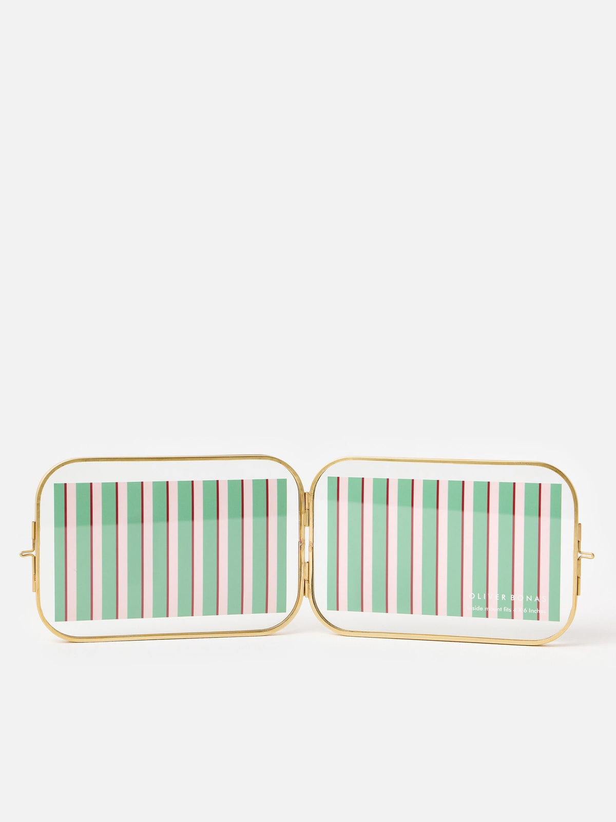 Oliver Bonas gold curved glass double picture frame 4x6 - British product