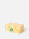 Oliver Bonas Agnes gingham jewellery box with tassel and mirror, UK version