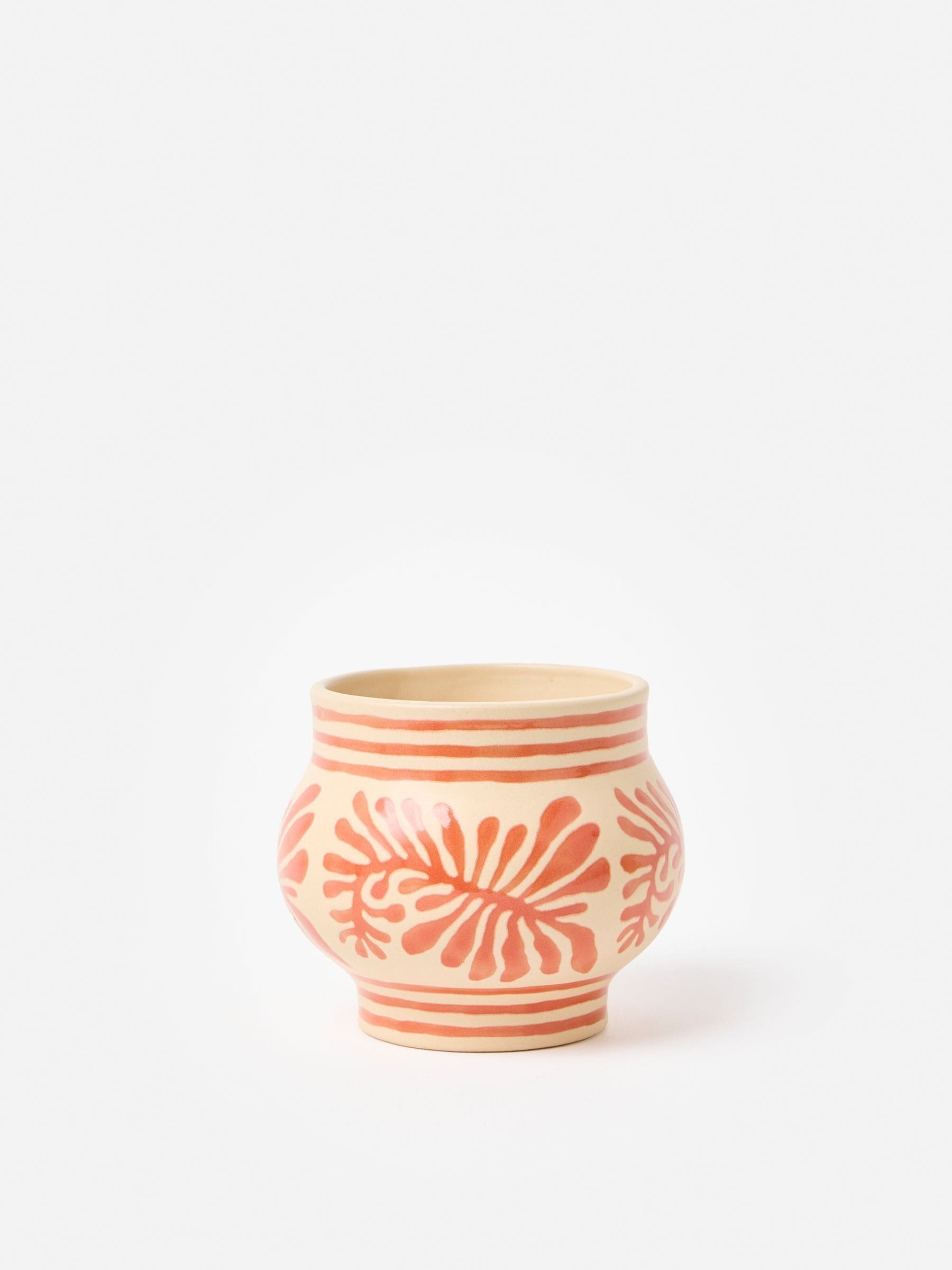 Oliver Bonas red leaf ceramic plant pot 13cm (British brand)