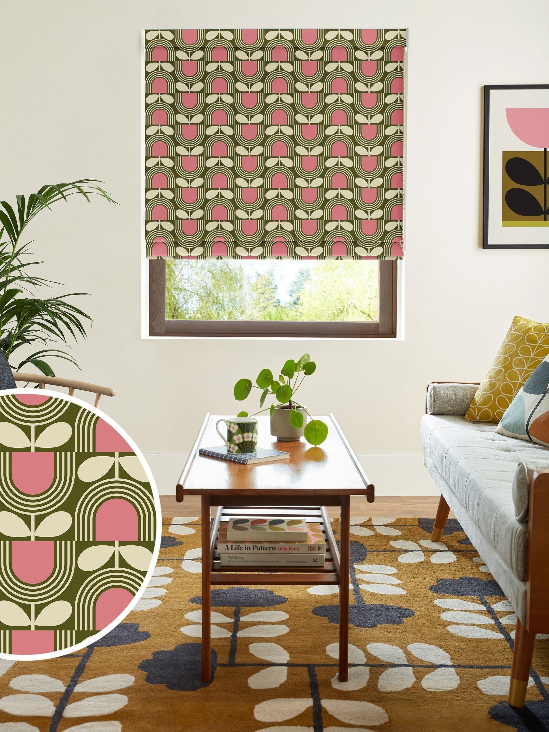 Orla Kiely Striped Tulip roman blind - British product