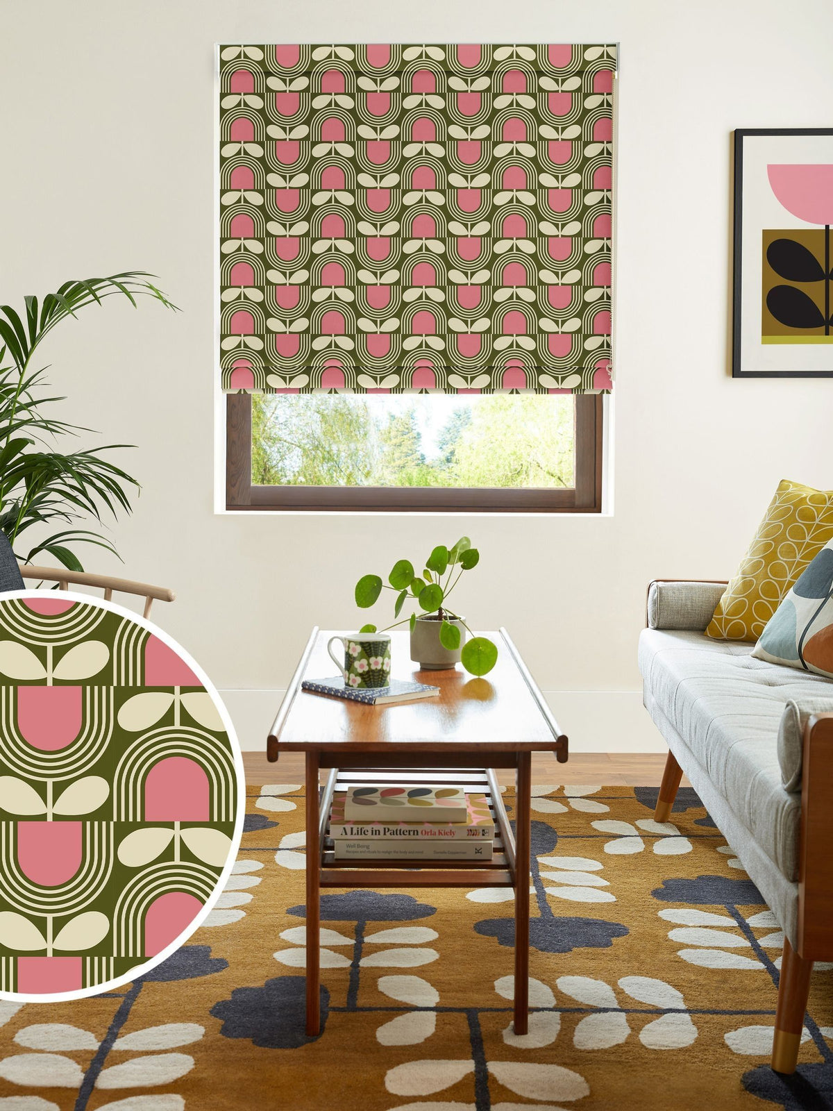 Orla Kiely Striped Tulip roman blind - British product