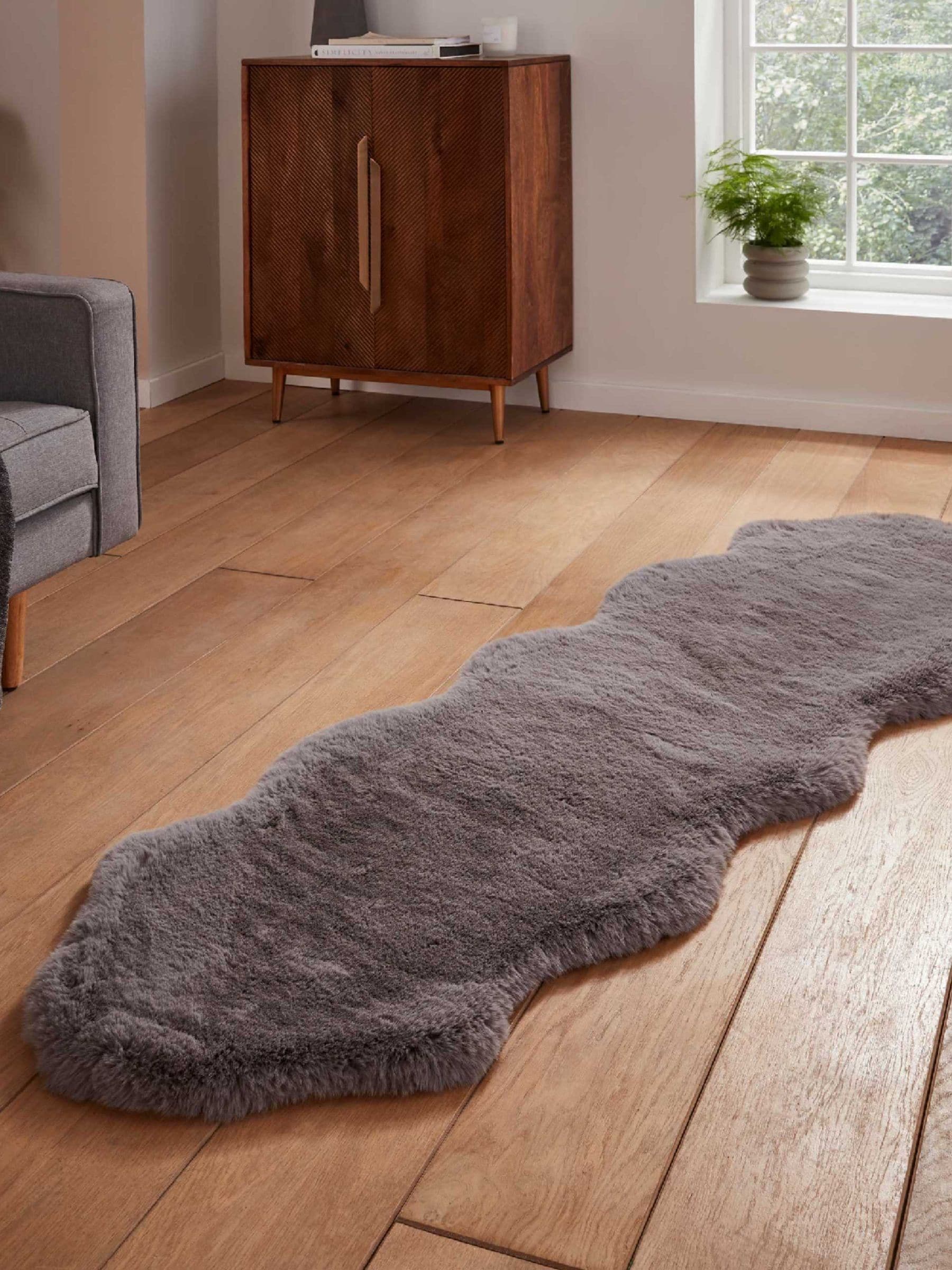 Think Rugs Navy Super Teddy Double Sheepskin Plain Shaggy Rug 60cm x 180cm