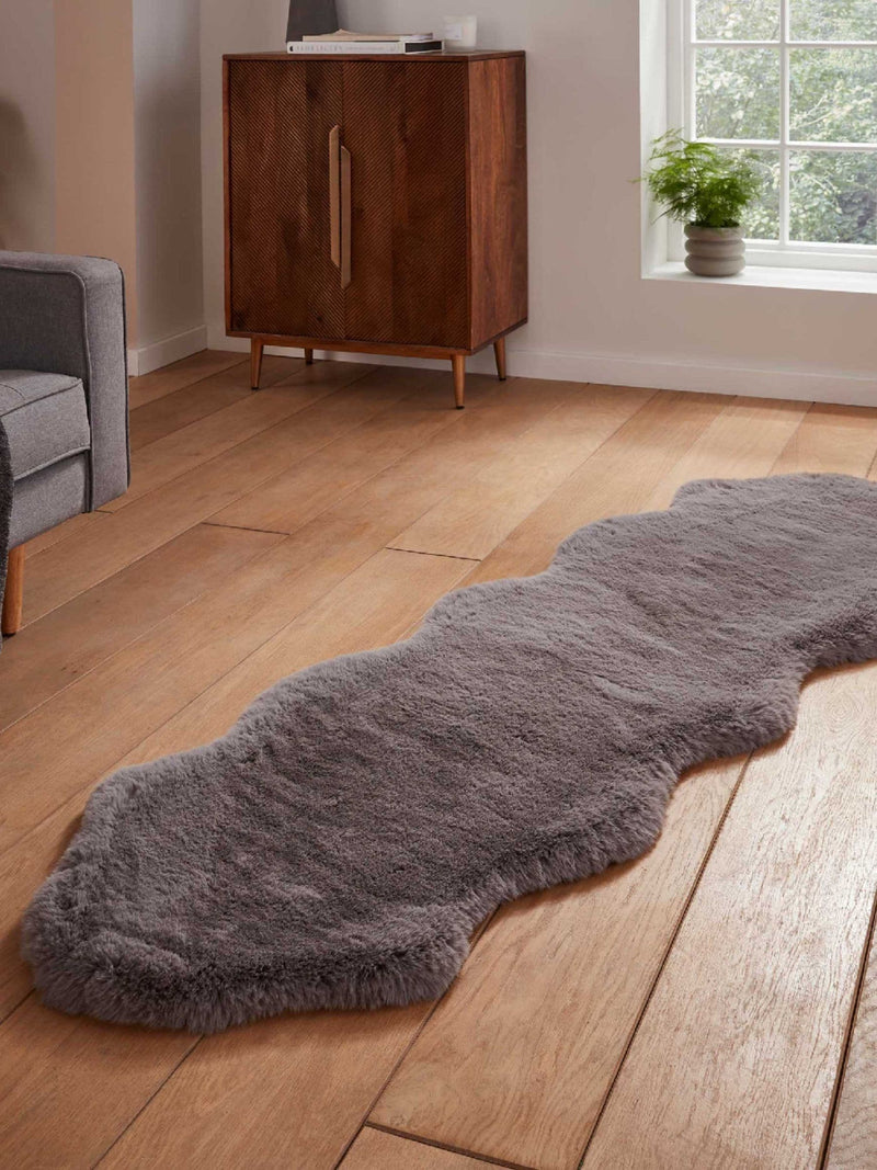 Think Rugs Navy Super Teddy Double Sheepskin Plain Shaggy Rug 60cm x 180cm