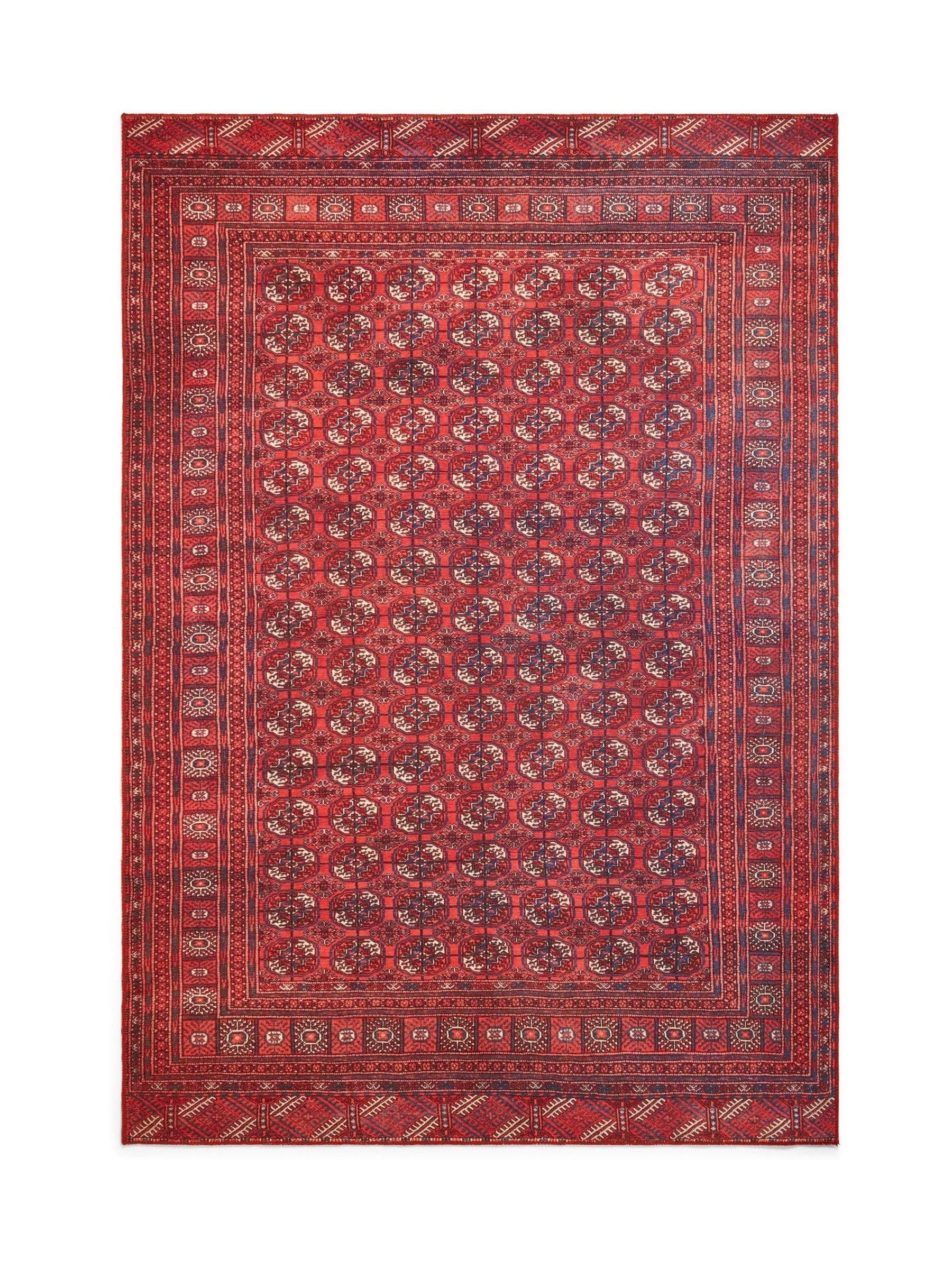 Think Rugs Red Kashmar washable polyester rug - British product