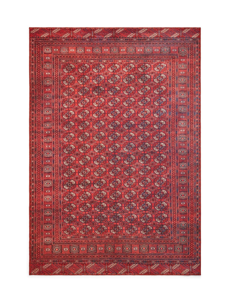 Think Rugs Red Kashmar washable polyester rug - British product