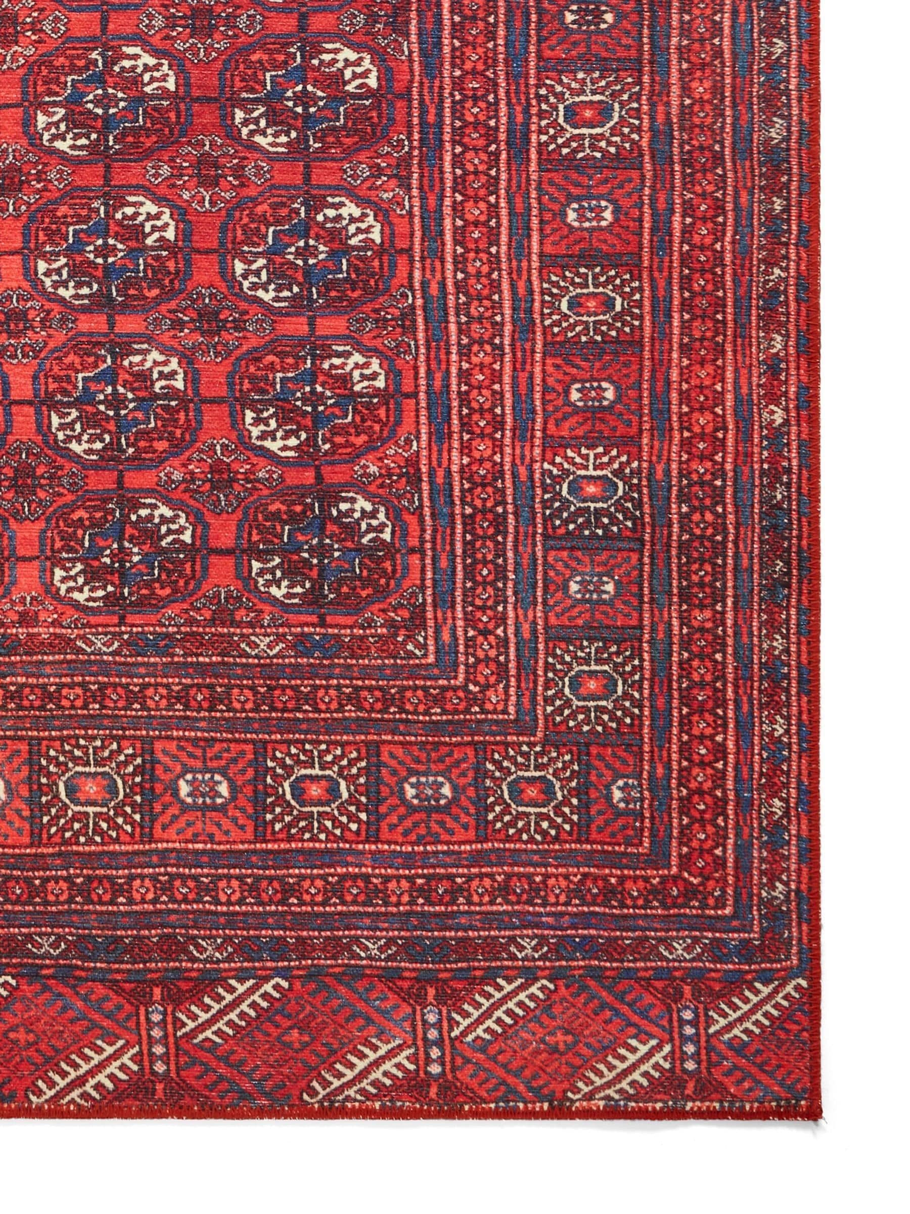 Think Rugs Red Kashmar washable polyester rug - British product