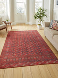 Think Rugs Red Kashmar washable polyester rug - British product