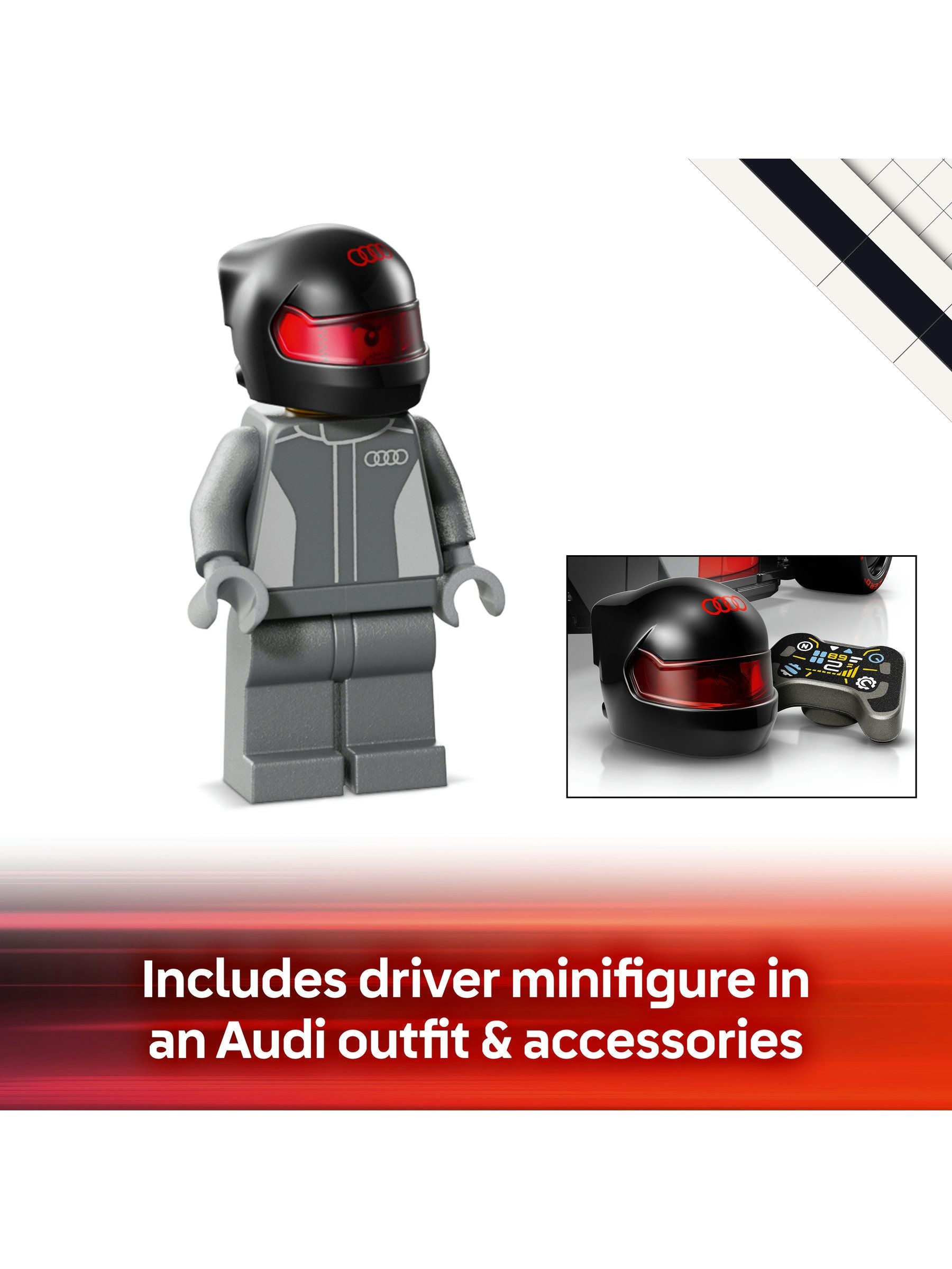 LEGO Speed Champions Audi Revolut F1 Race Car 77259, imported from the UK