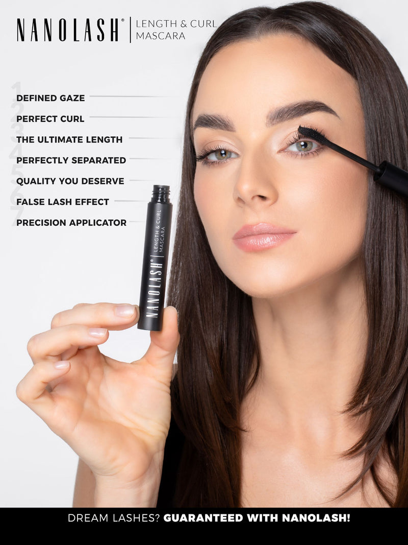 Nanolash lengthening and curling mascara black (British brand)