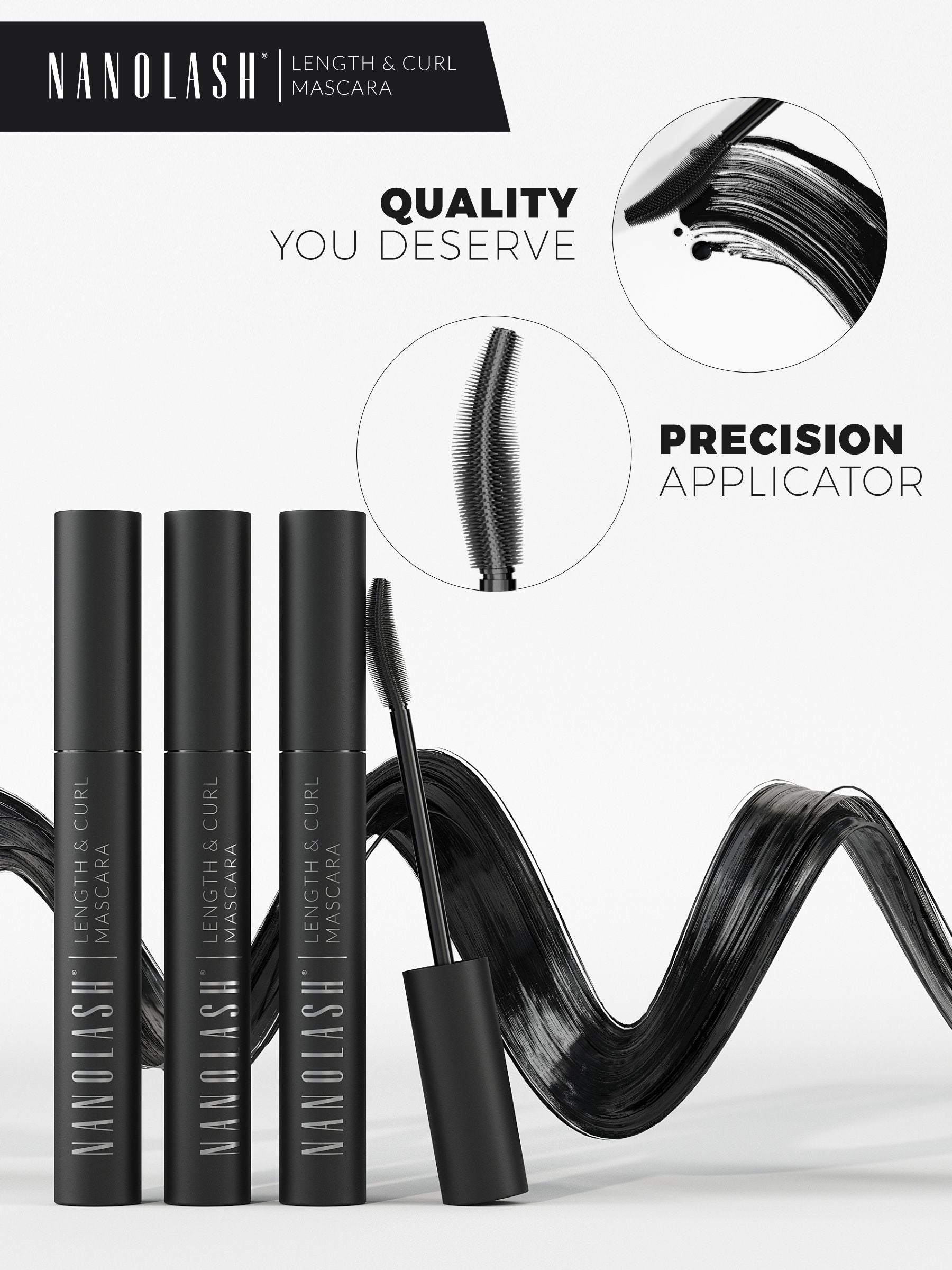 Nanolash lengthening and curling mascara black (British brand)