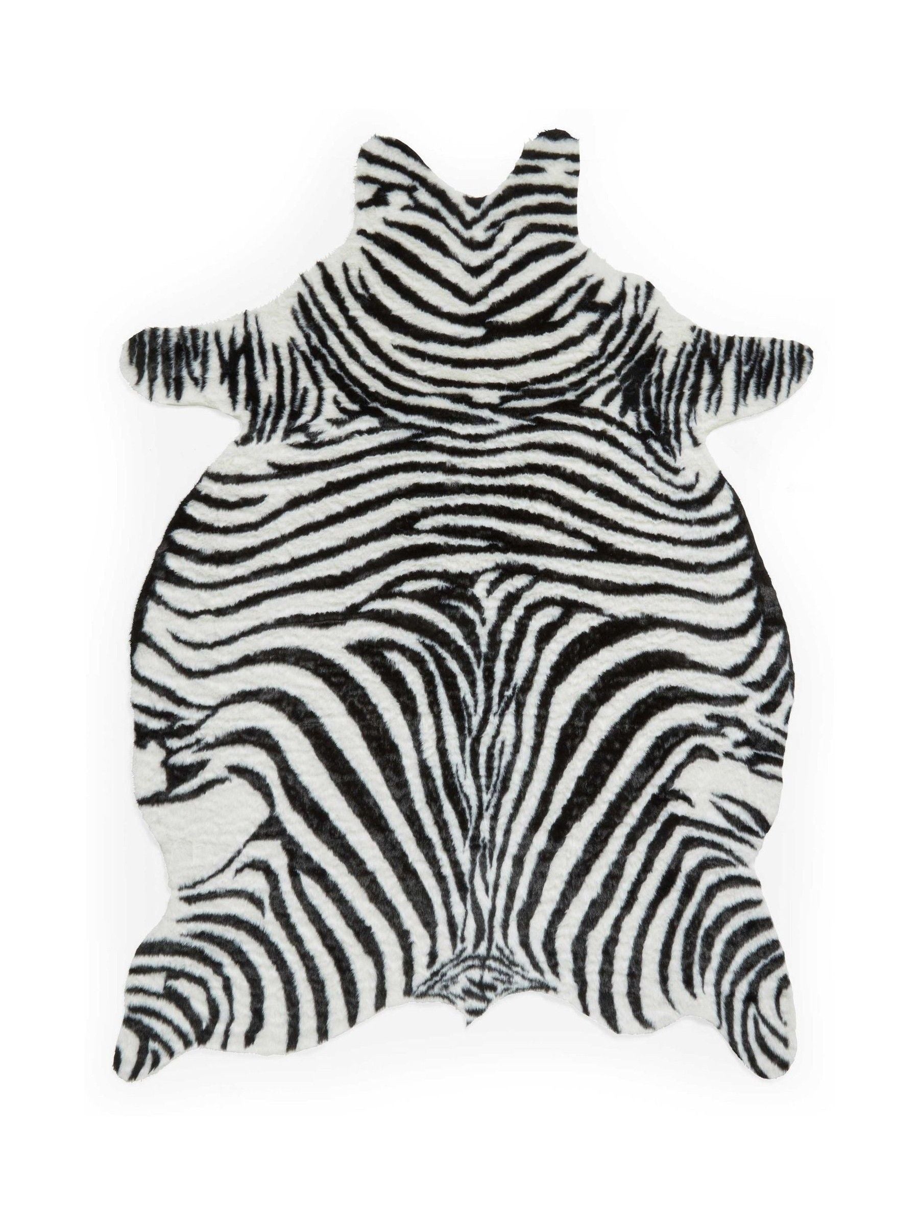 Think Rugs faux fur zebra rug, imported from the UK