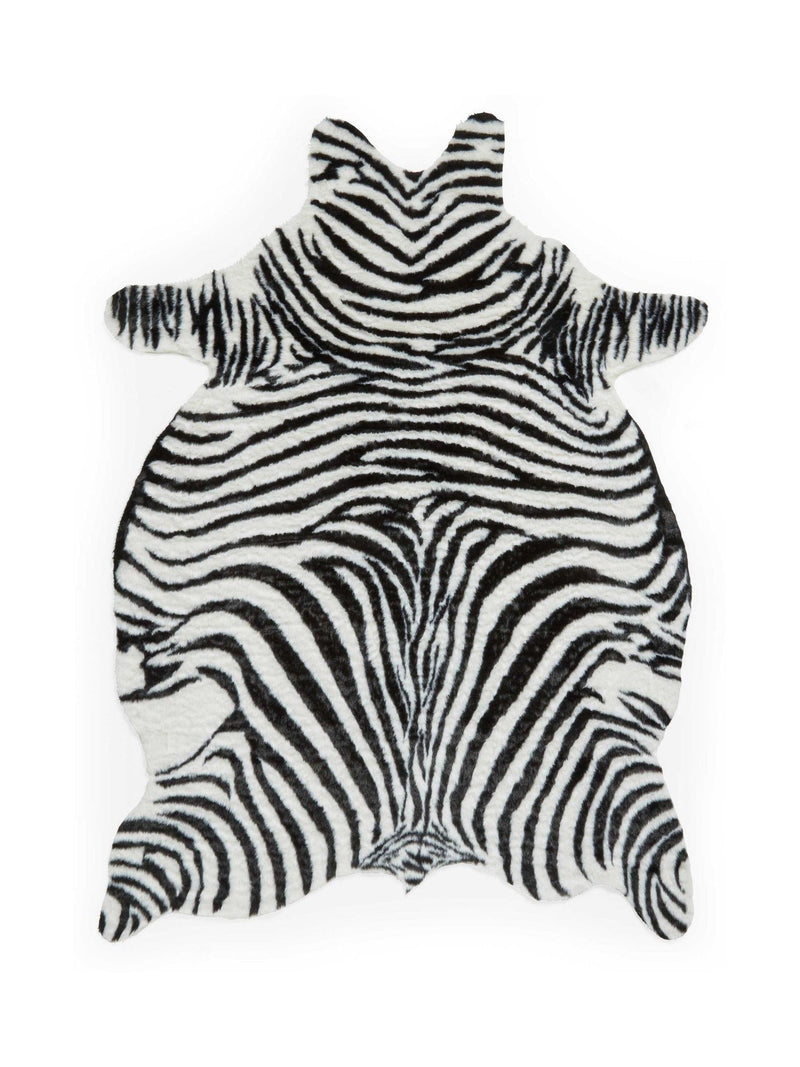 Think Rugs faux fur zebra rug, imported from the UK