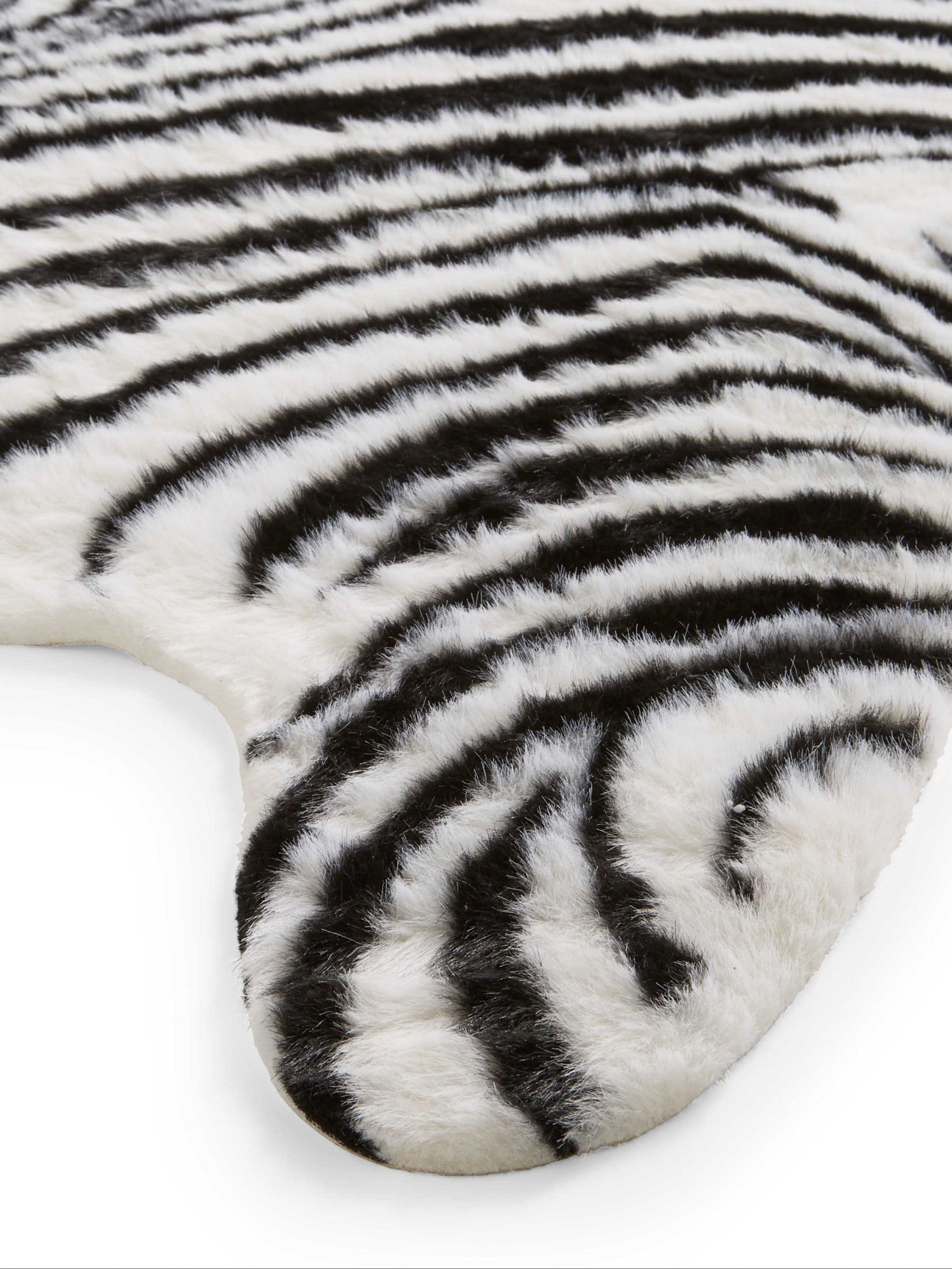 Think Rugs faux fur zebra rug, imported from the UK