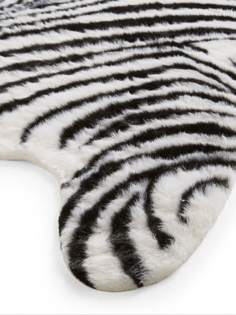 Think Rugs faux fur zebra rug, imported from the UK