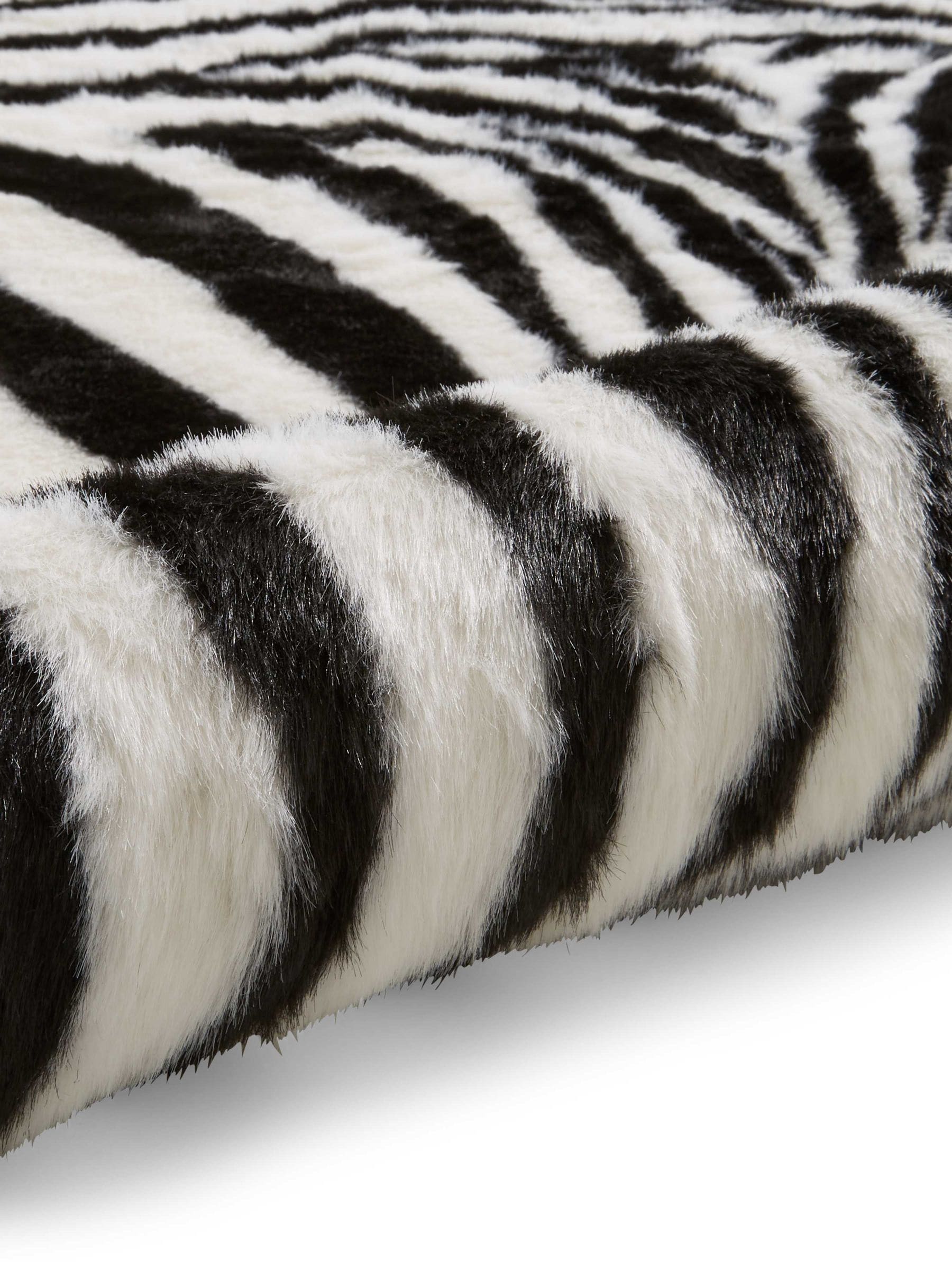 Think Rugs faux fur zebra rug, imported from the UK