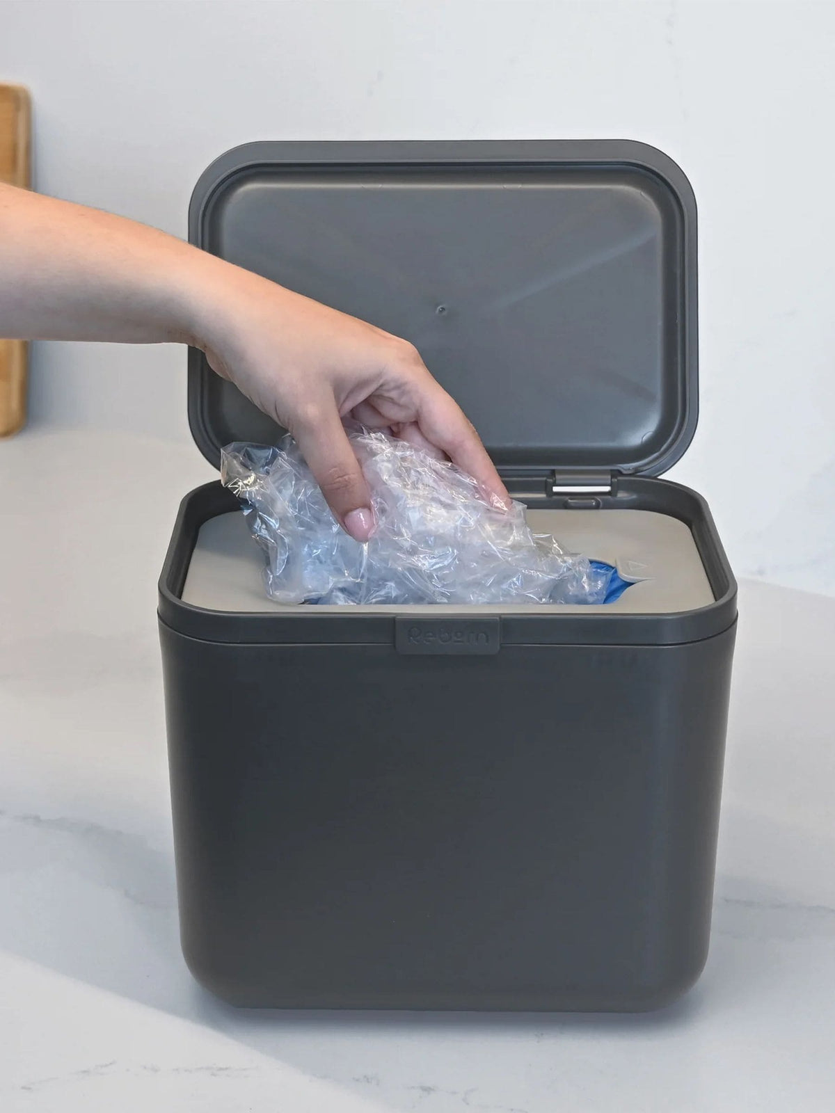 ReBorn SquishBin dark grey soft plastic bin (British brand)
