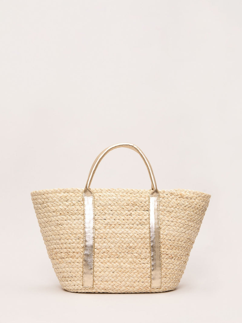 Phase Eight natural straw tote bag with faux leather handles - British product