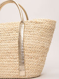 Phase Eight natural straw tote bag with faux leather handles - British product