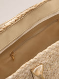 Phase Eight natural straw tote bag with faux leather handles - British product