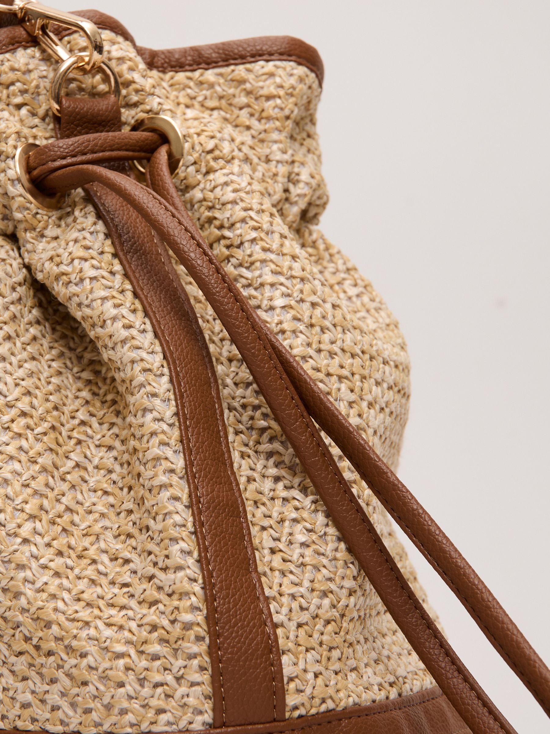 Phase Eight natural straw bucket bag - British product