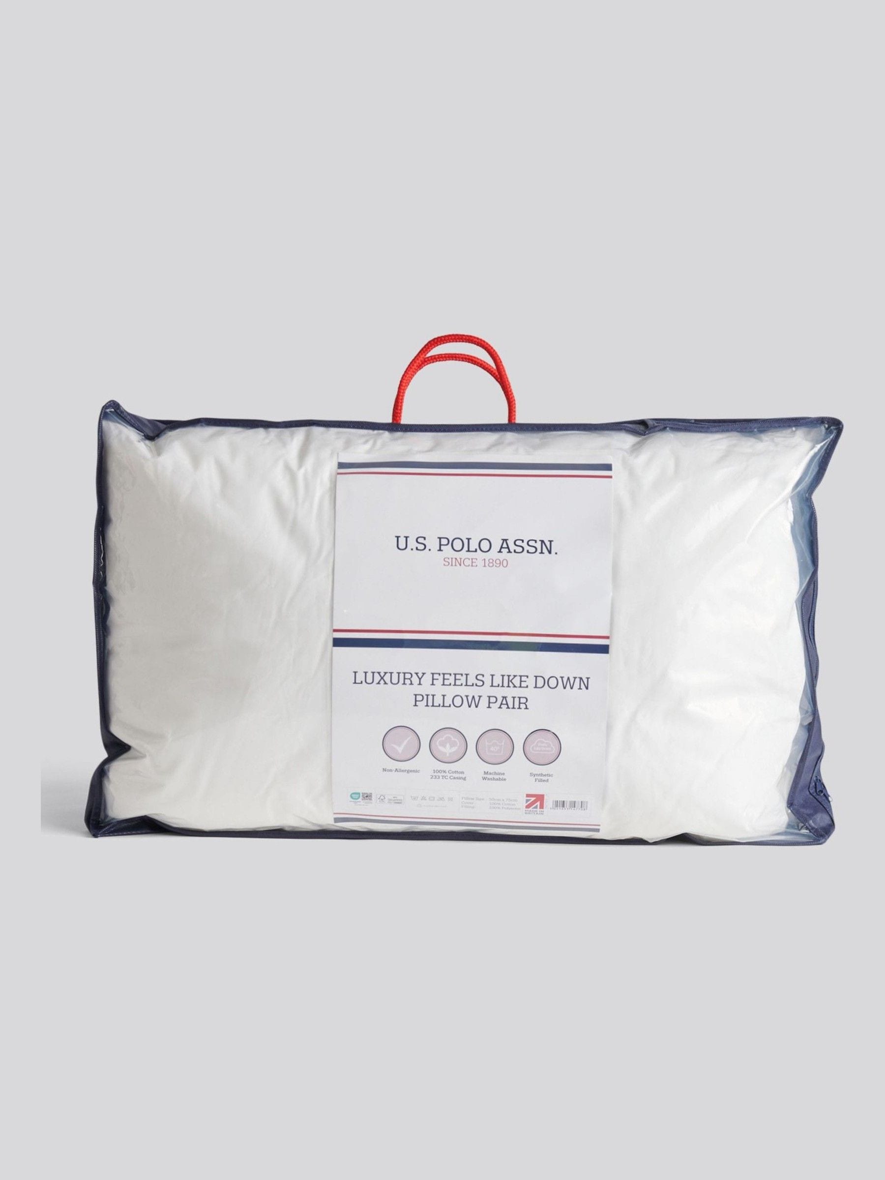Us Polo Assn hypoallergenic luxury pillow pair, UK version