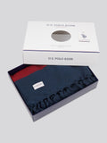 U.S. Polo Assn. Vapor Blue striped boucle throw 130x170cm, UK version