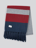 U.S. Polo Assn. Vapor Blue striped boucle throw 130x170cm, UK version