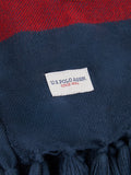 U.S. Polo Assn. Vapor Blue striped boucle throw 130x170cm, UK version