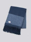 U.S. Polo Assn. navy herringbone throw 130x170cm, imported from the UK