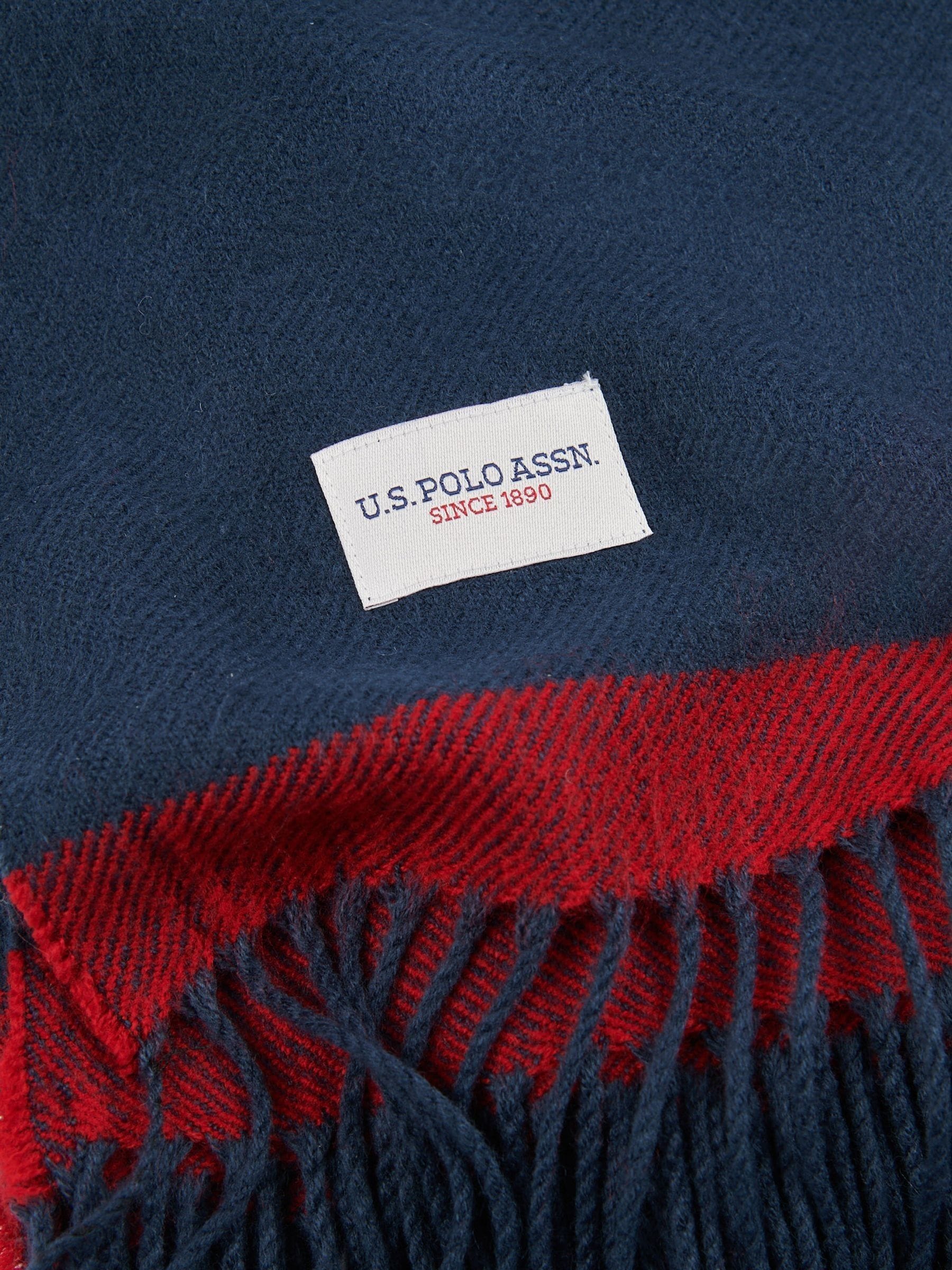 U.S. Polo Assn. Navy Iris soft handle twill throw 130x170cm - British product
