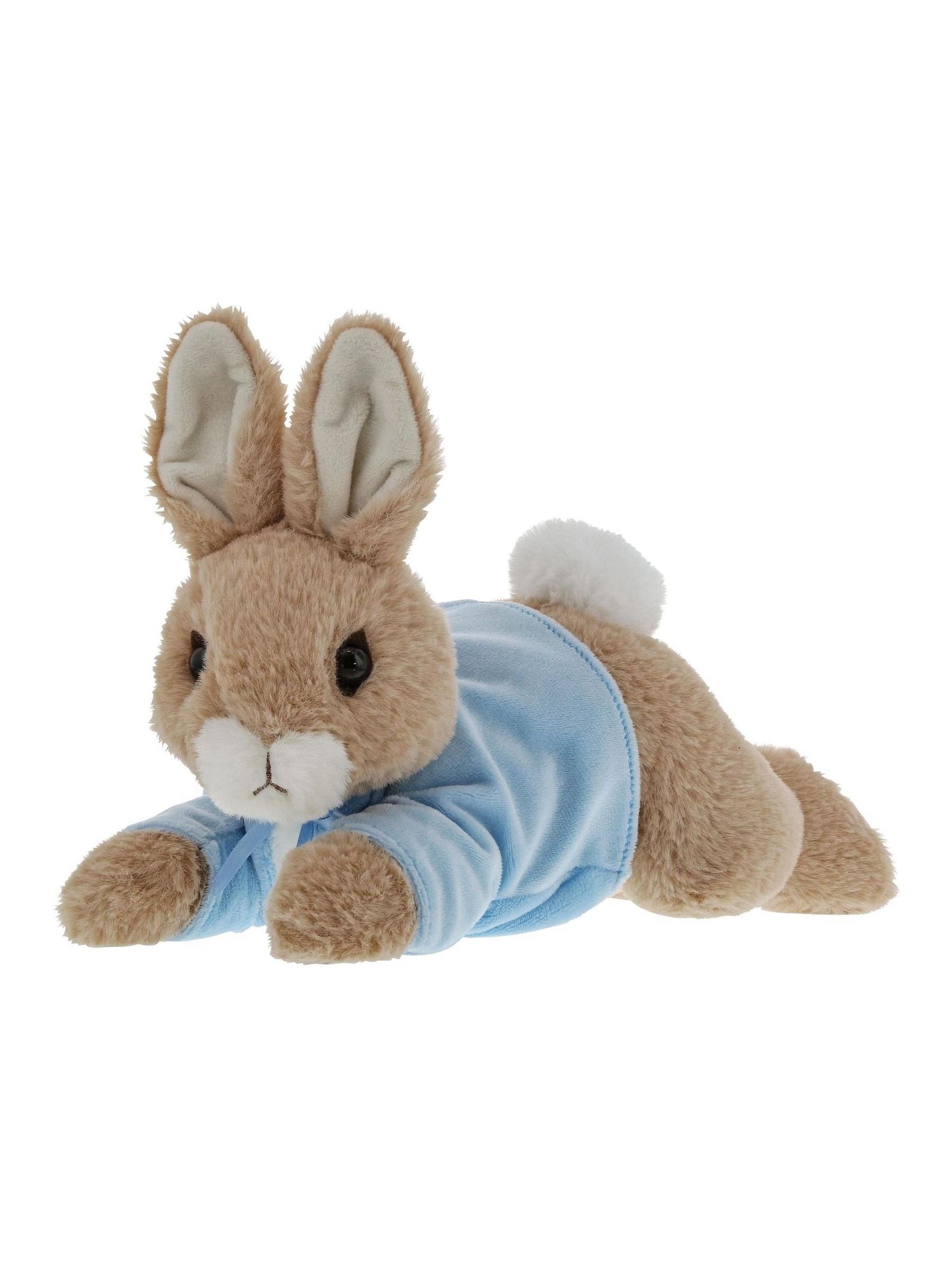 Peter Rabbit blue laying down plush toy, UK version