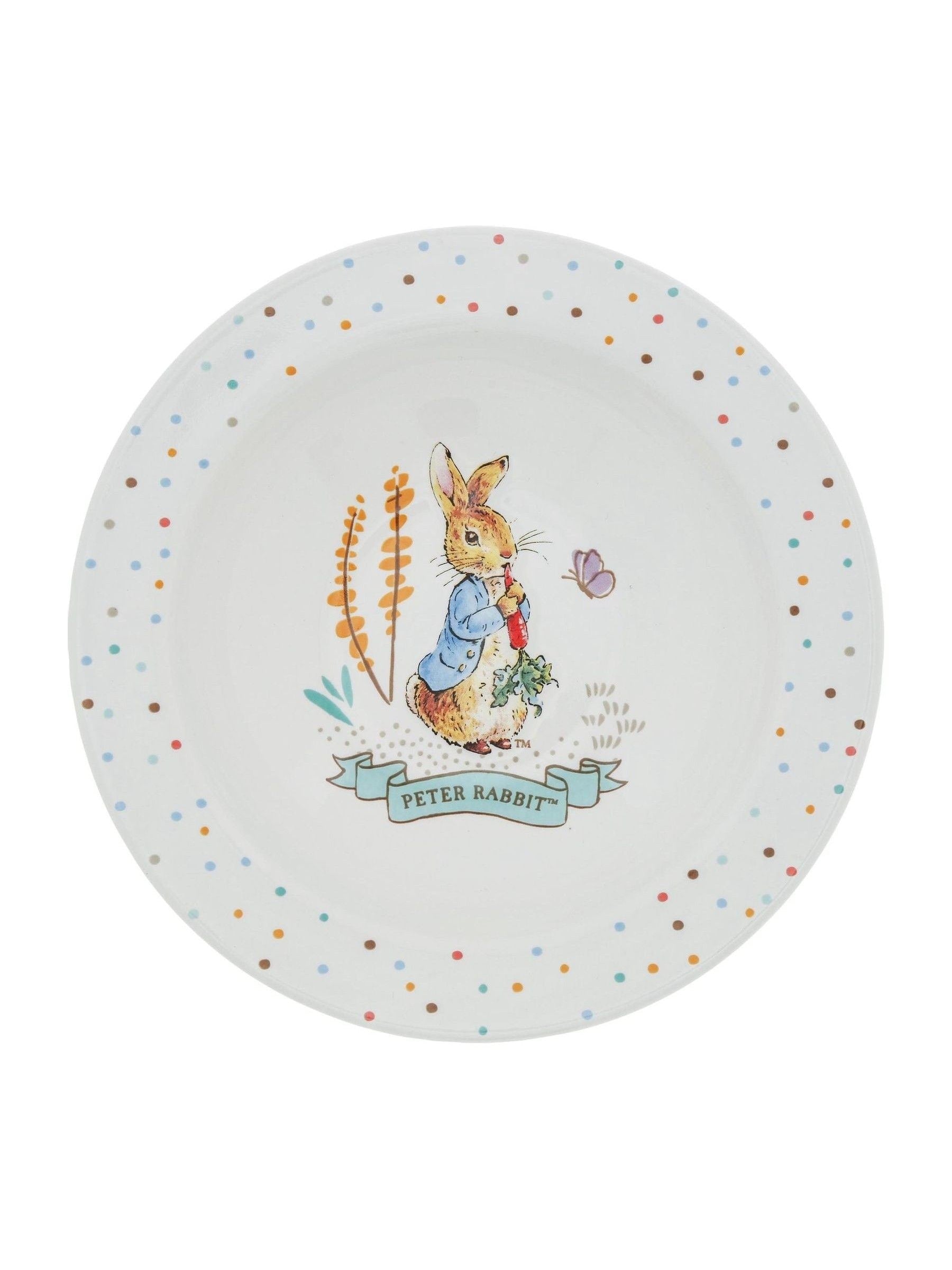 Peter Rabbit white ceramic dinner set 3-piece - British product