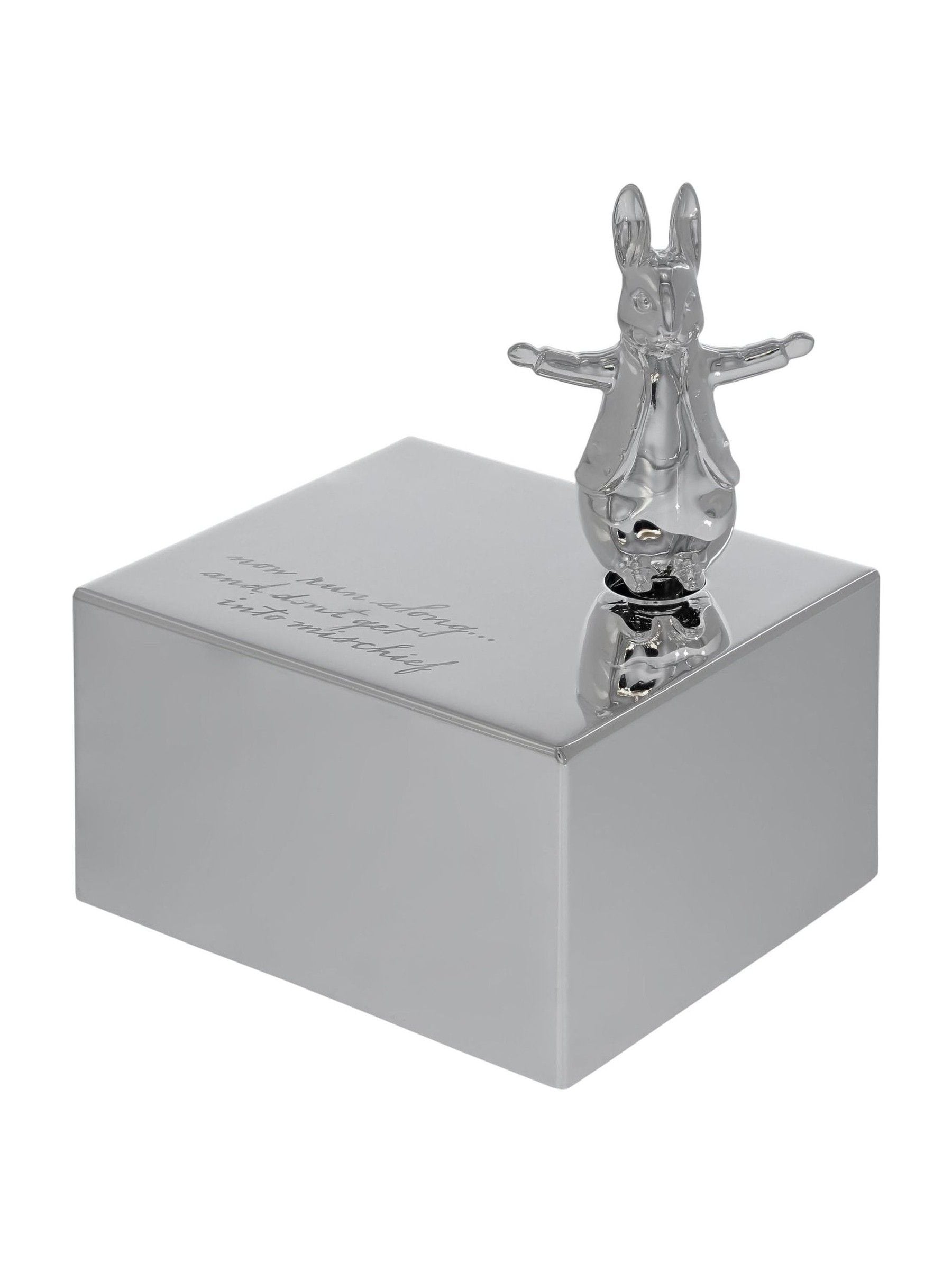 Peter Rabbit silver christening musical box, UK version