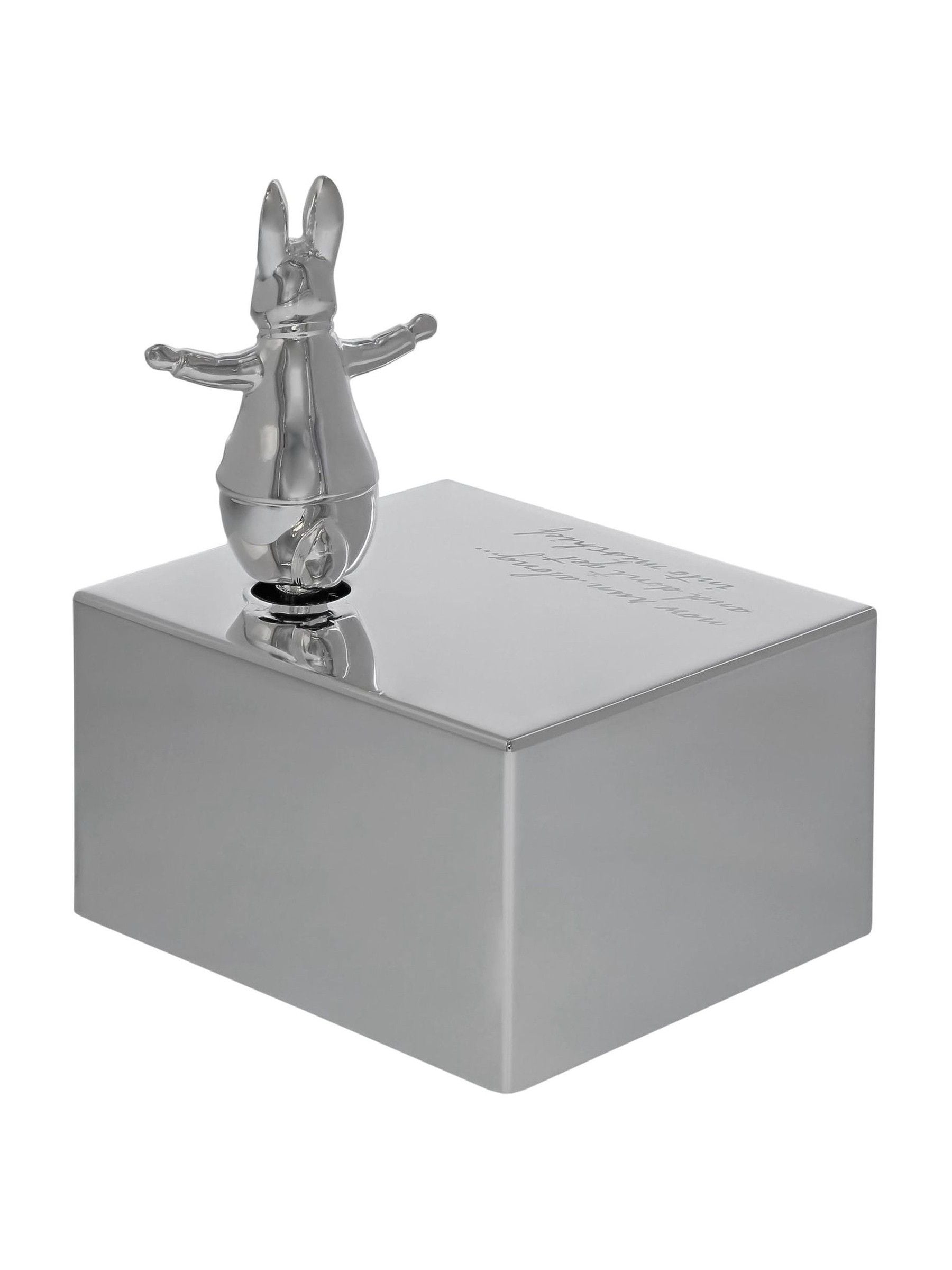 Peter Rabbit silver christening musical box, UK version