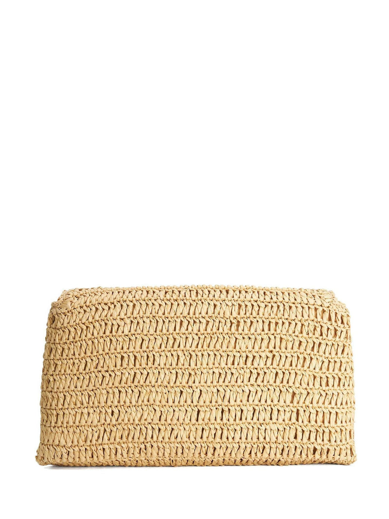 Dune London red essentials clutch bag, raffia construction - British product