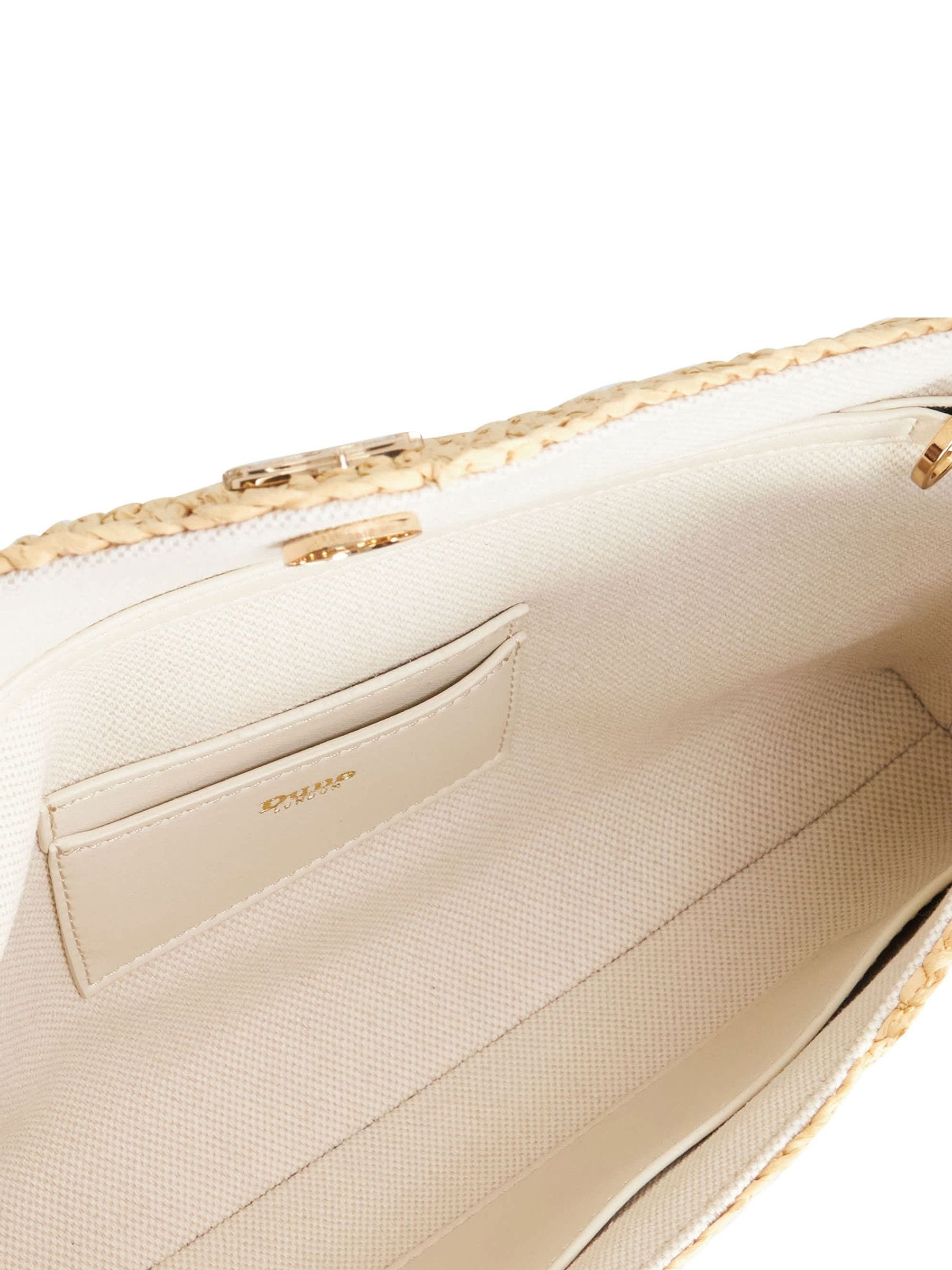 Dune London red essentials clutch bag, raffia construction - British product