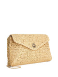 Dune London red essentials clutch bag, raffia construction - British product
