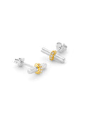 Dinny Hall T-Bar stud earrings silver gold vermeil lab diamonds, imported from the UK