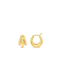 Dinny Hall gold tone triple huggie hoops 13mm (British brand)