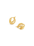Dinny Hall gold tone triple huggie hoops 13mm (British brand)