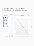 Eko white foldable travel LED mirror 26cm, imported from the UK