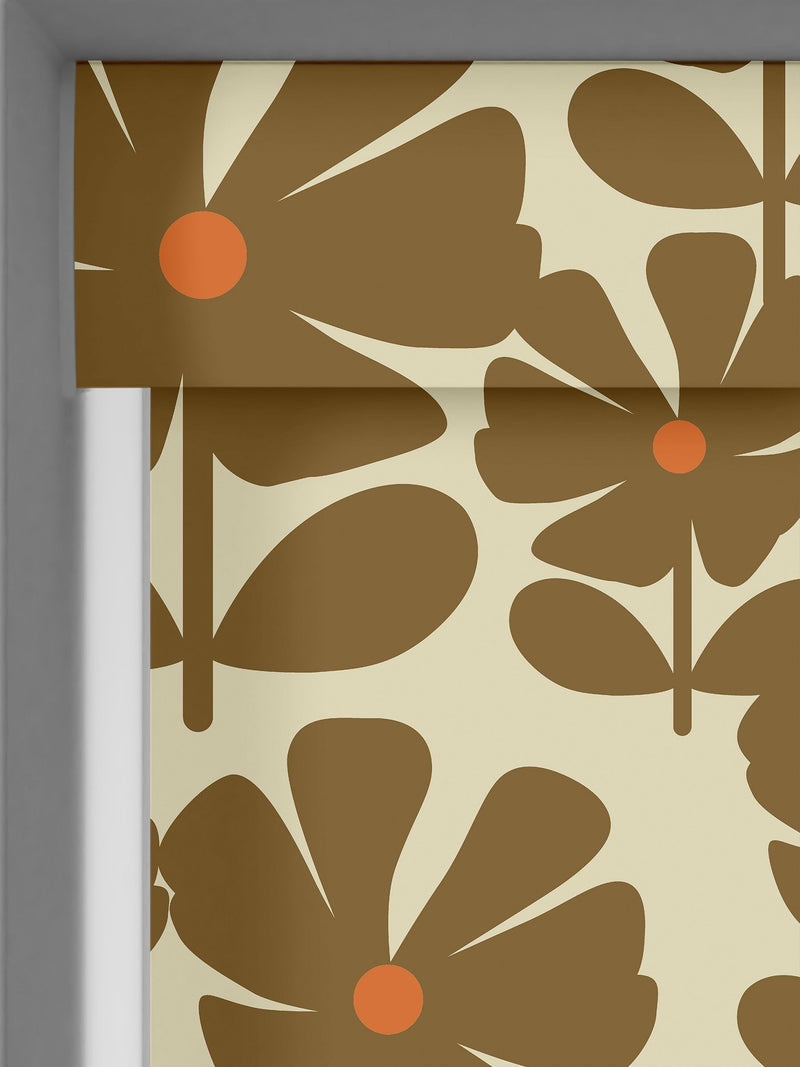 Orla Kiely roller blind Coffee Wildflower made to measure - British product