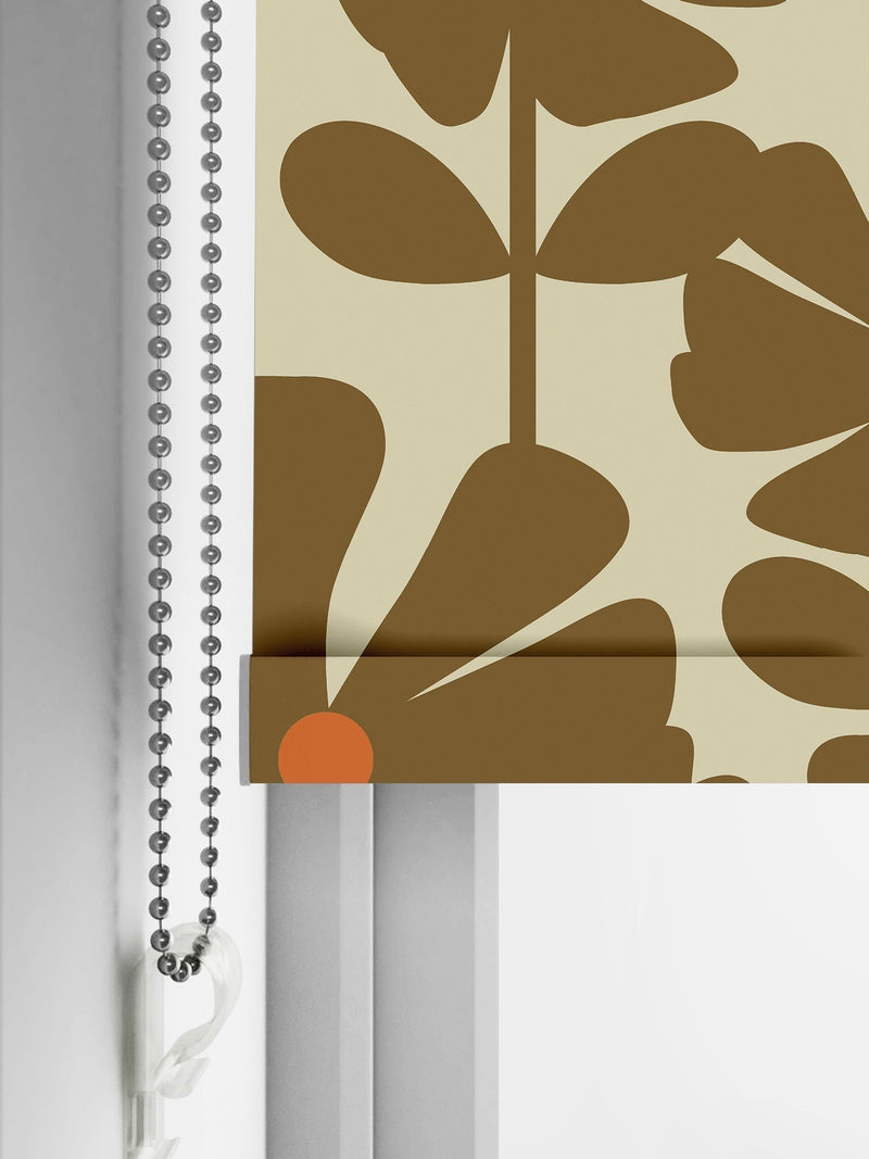 Orla Kiely roller blind Coffee Wildflower made to measure - British product